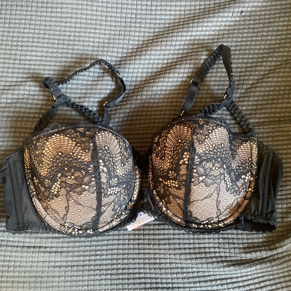 AdoreMe black and nude lacy bra